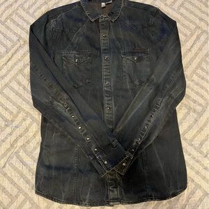 Used Men’s Black Denim H&M Shirt
